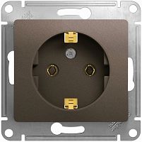 Розетка с заземлением без рамки Systeme Electric Glossa 1-м. шоколад картинка